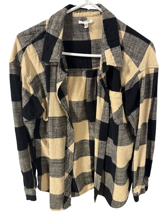 Maurices Tops - Maurice’s Black & Cream Plaid Button-Up Shirt